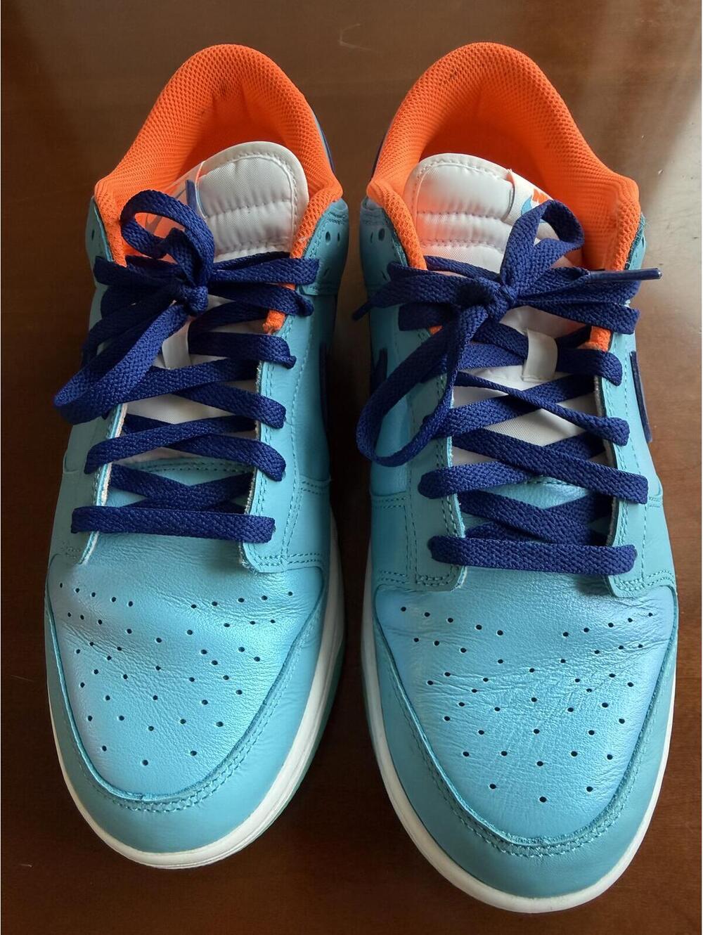 Nike Dunk Low Retro Teal Blue Orange Sneakers Men’s Size 10 Leather